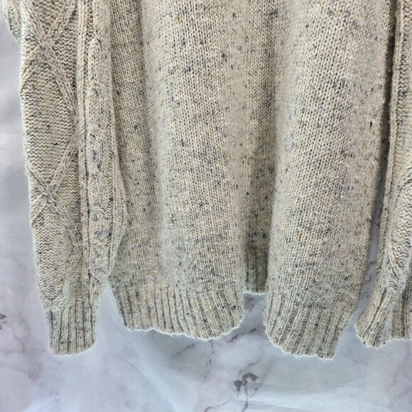 Port West Yachting Sweater Mens XL Cream Fisherman Wool Vtg Crew Neck Speckled - Picture 8 of 11